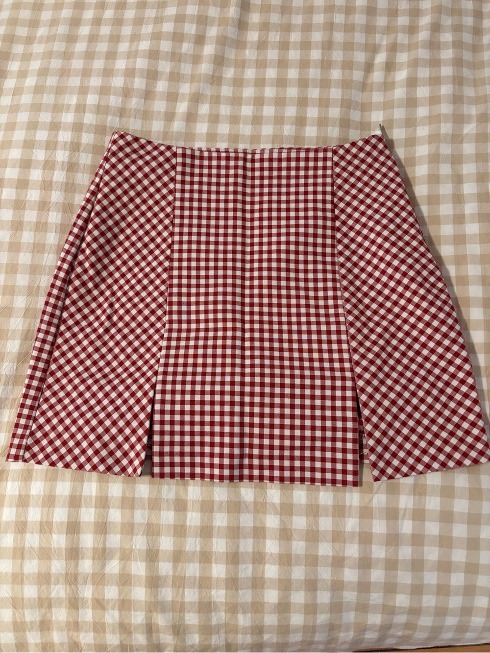 Red Gingham Mini Skirt